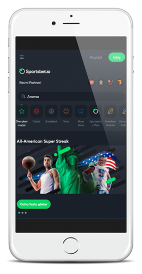 Sportsbet.io Mobil ekranı